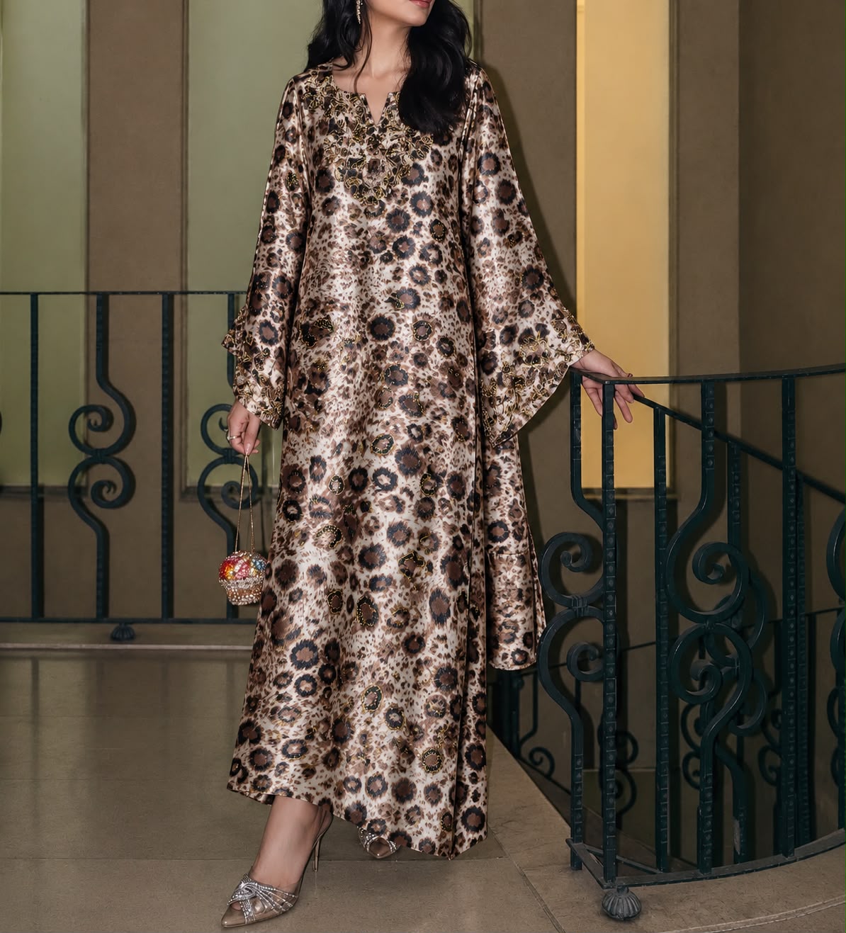 leopards print pure velvet shirt